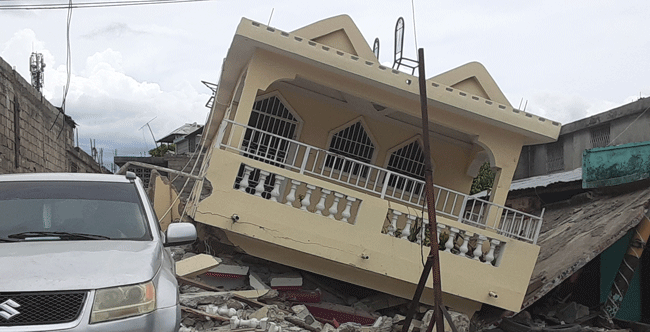Les Cayes Haiti Earthquake damages of homes