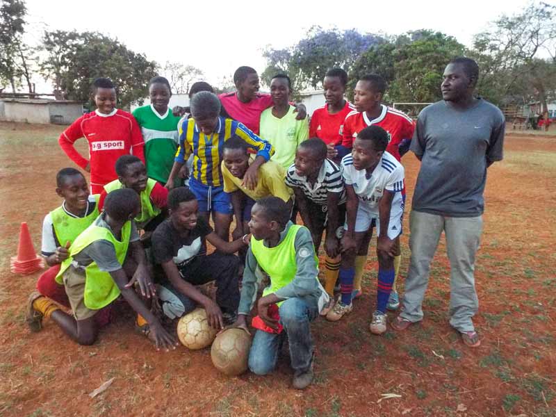 SOS soccer team group picture. CV Bindura, Zimbabwe.