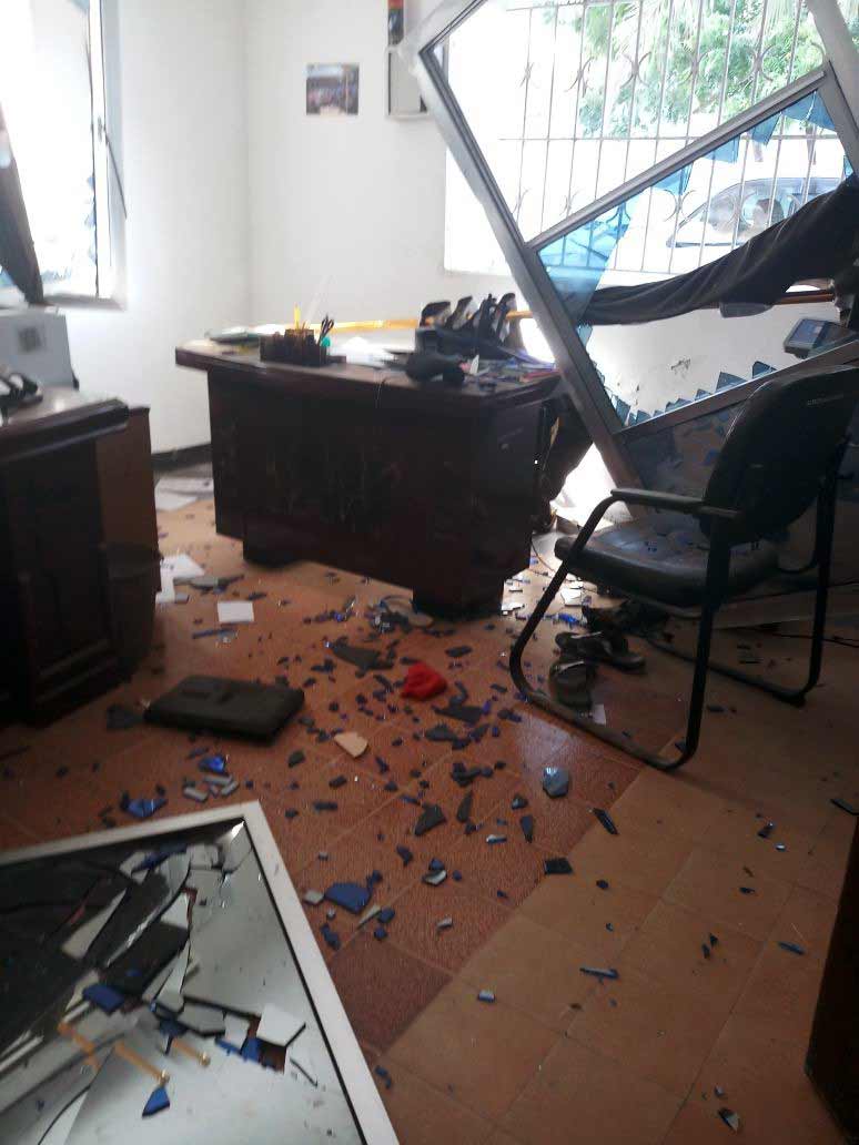 Bomb damaged SOS office