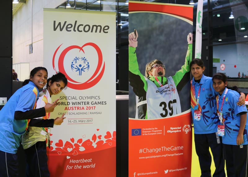 Children from SOS India who will participate in the 2017 Special Winter Olympics