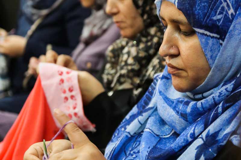 Women working on sewing in Amman, Jordan