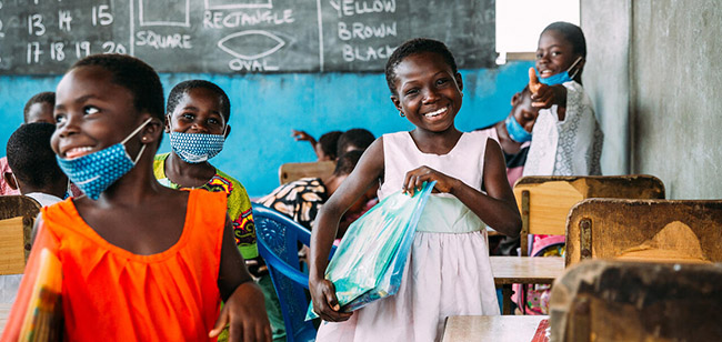 Sourire de la classe du Ghana