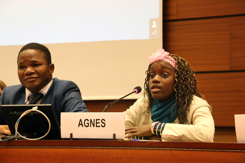Agnes speaks at the UN on child rights