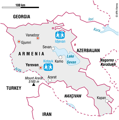 Map of SOS in Armenia - Sponsor a child in Armenia