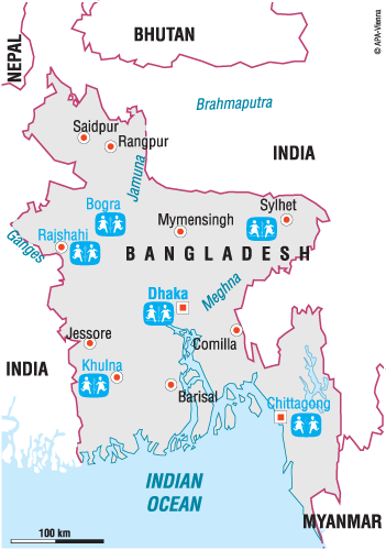 Map of SOS in Bangladesh - Sponsor a child in Bangladesh