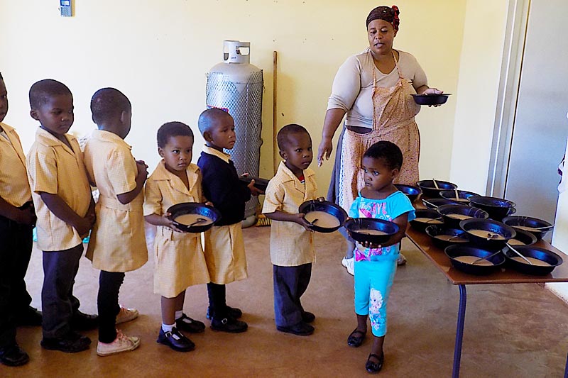 Children waiting for their lunches