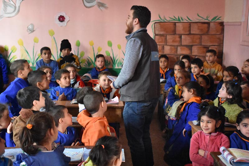 Children in class in Damascus, Syria