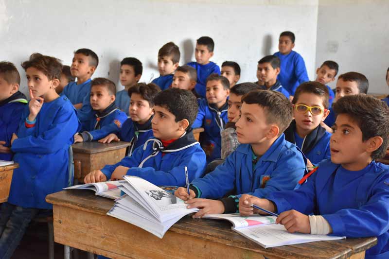 Syrian children in classroom