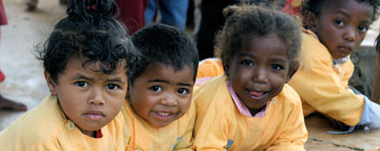 Children in school uniform in Antsirabe, Madagascar