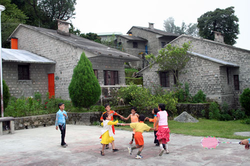 Children playing in Bhimtal, India