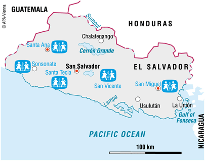 Map of SOS in El Salvador - Sponsor a child in El Salvador
