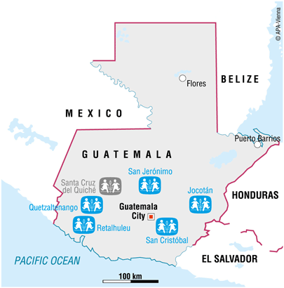 Map of SOS in Guatemala - Sponsor a child in Guatemala