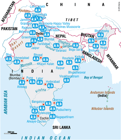 SOS in India Map