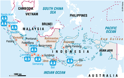 Map of SOS in Indonesia - Sponsor a child in Indonesia