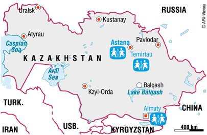 Map of SOS in Kazakhstan - Sponsor a child in Kazakhstan