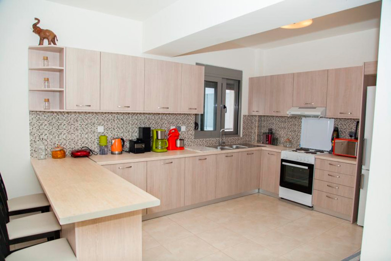 Kitchen in a new home in the new SOS Village in Crete, Greece