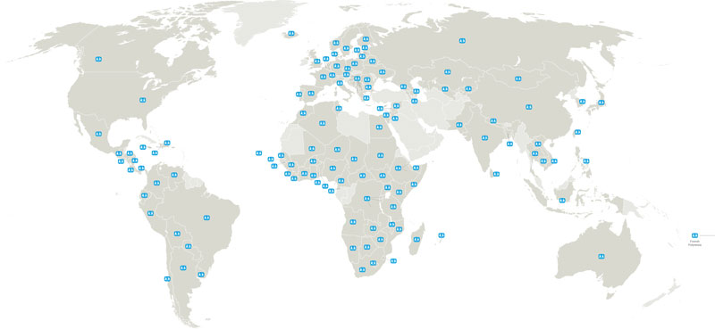 Carte des Villages SOS dans le monde