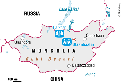Map of SOS in Mongolia - Sponsor a child in Mongolia
