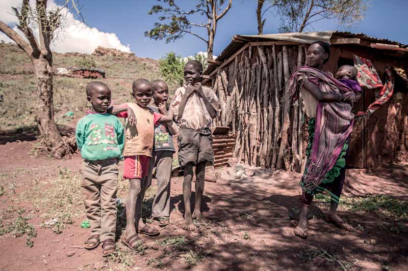 Ebenyo Moru and her five children in Marsabit 