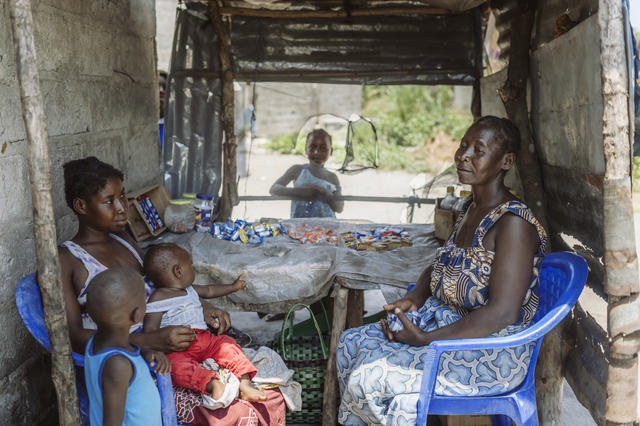 Marie avec sa famille.