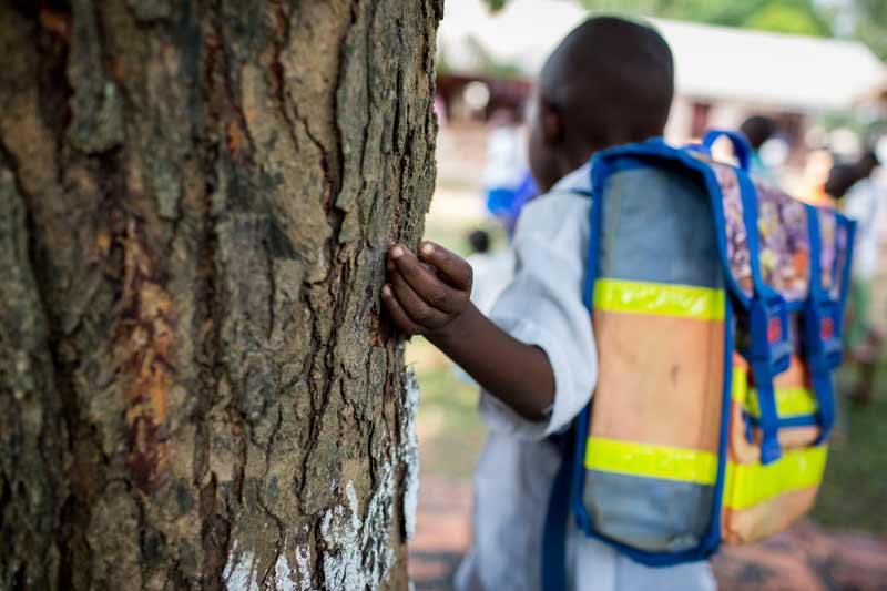 Child with backpack