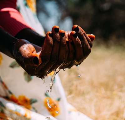 Water in the hands