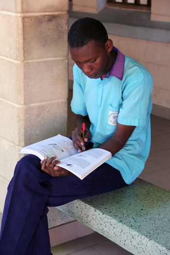 Noel doing his homework