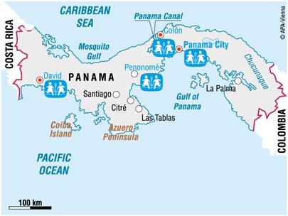 Map of SOS in Panama - Sponsor a child in Panama