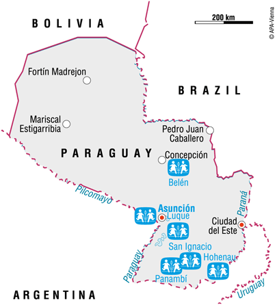 Map of SOS in Paraguay - Sponsor a child in Paraguay