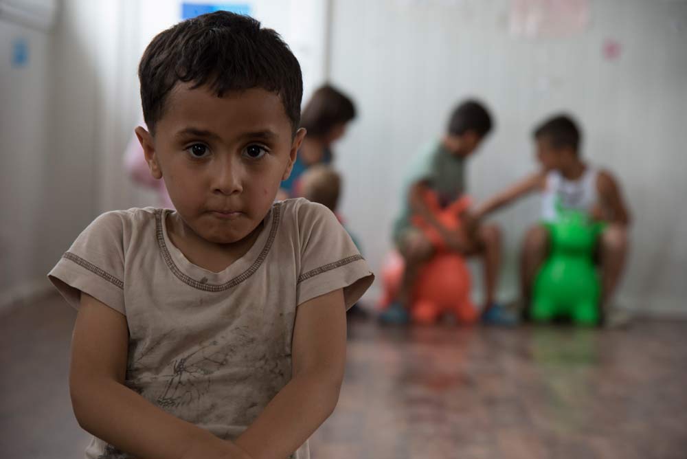 Refugee children in an SOS Child Friendly Space in Macedonia