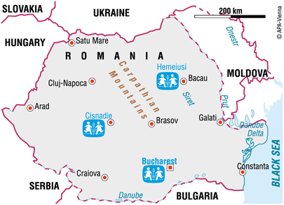 Sponsor a Child in Romania - Map of SOS locations in Romania