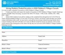 Property and stocks donation form
