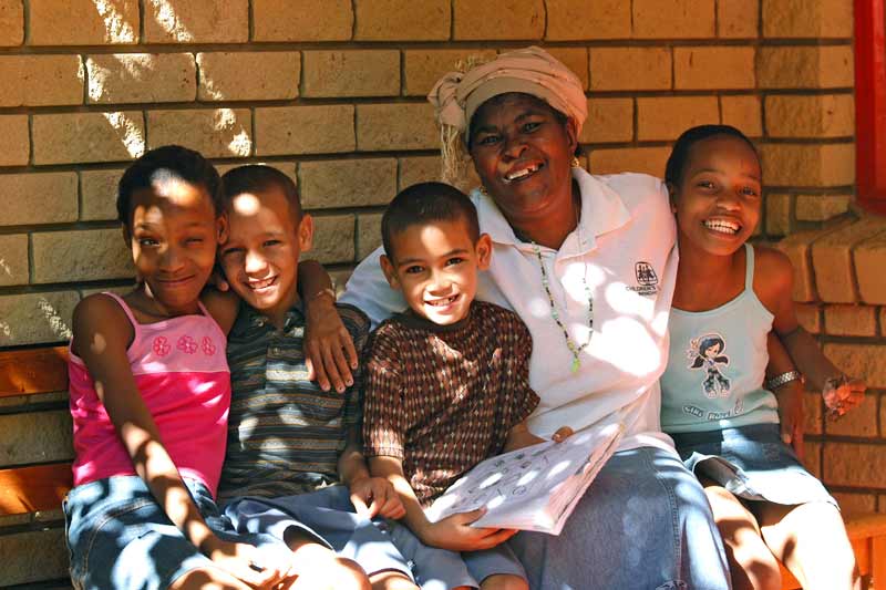 SOS mother and children in Windhoek, Namibia