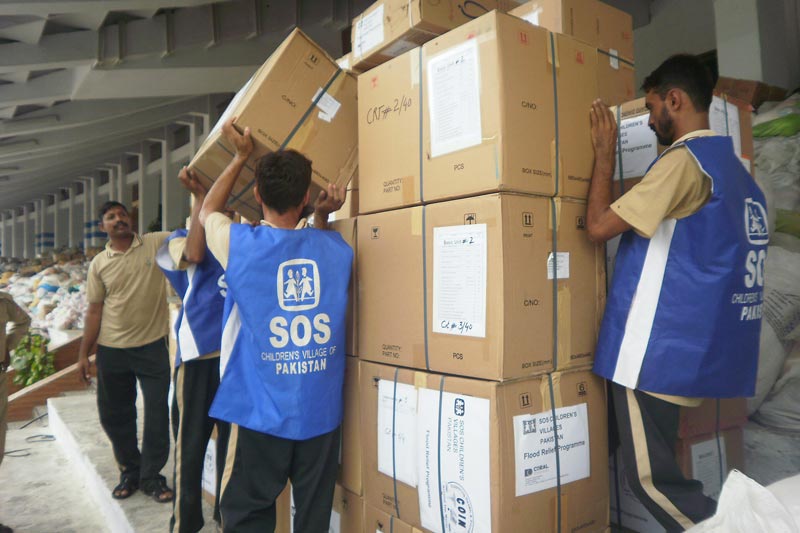 SOS providing aid after flooding in Pakistan