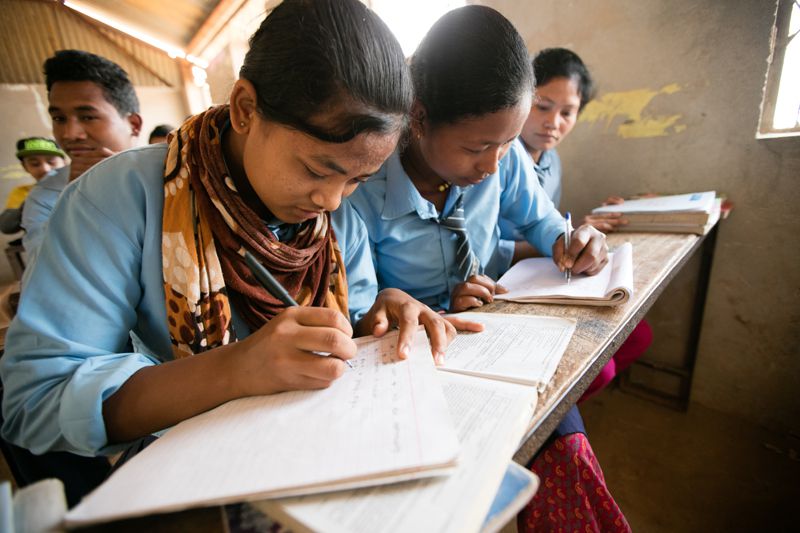 Students studying in Nepal