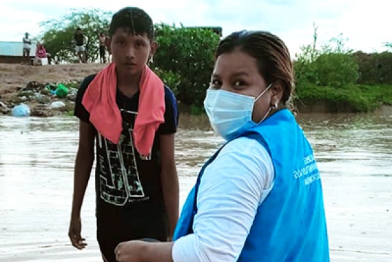 columbia aid worker with SOS