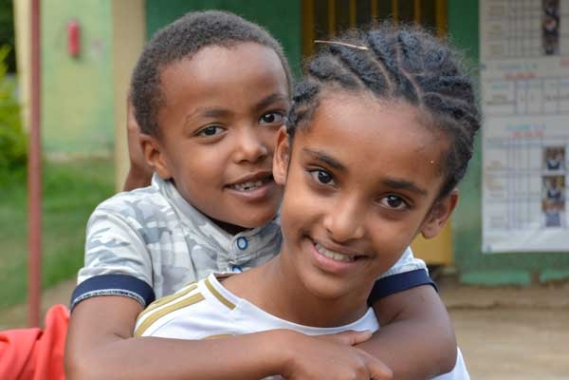 Hanna and her sister in Ethiopia