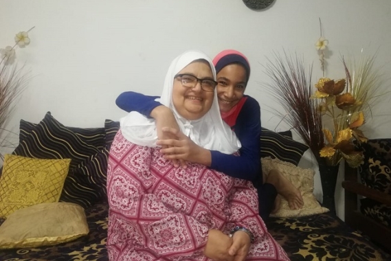 Jamila hugging her SOS mother.