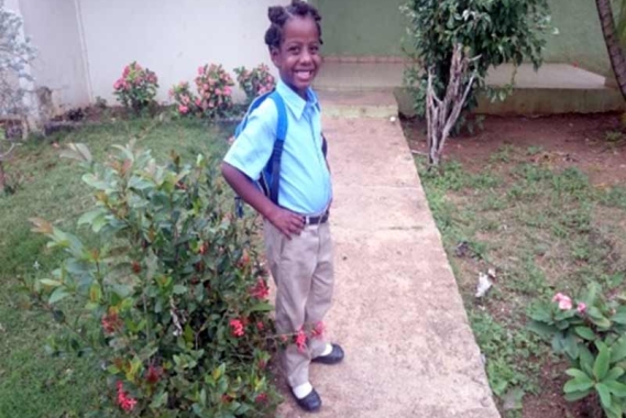 Dominican child's first day of school