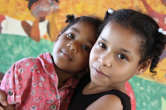 Girls Hugging at SOS Dominican Republic