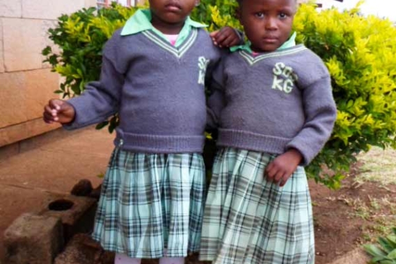 Four-year-old twins Rhoda and Hilda