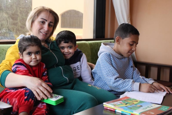 SOS mother Lama with her children in Syria