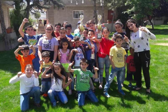 Children celebrating in Lebanon