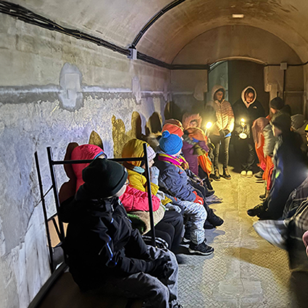 A bomb shelter in Ukraine