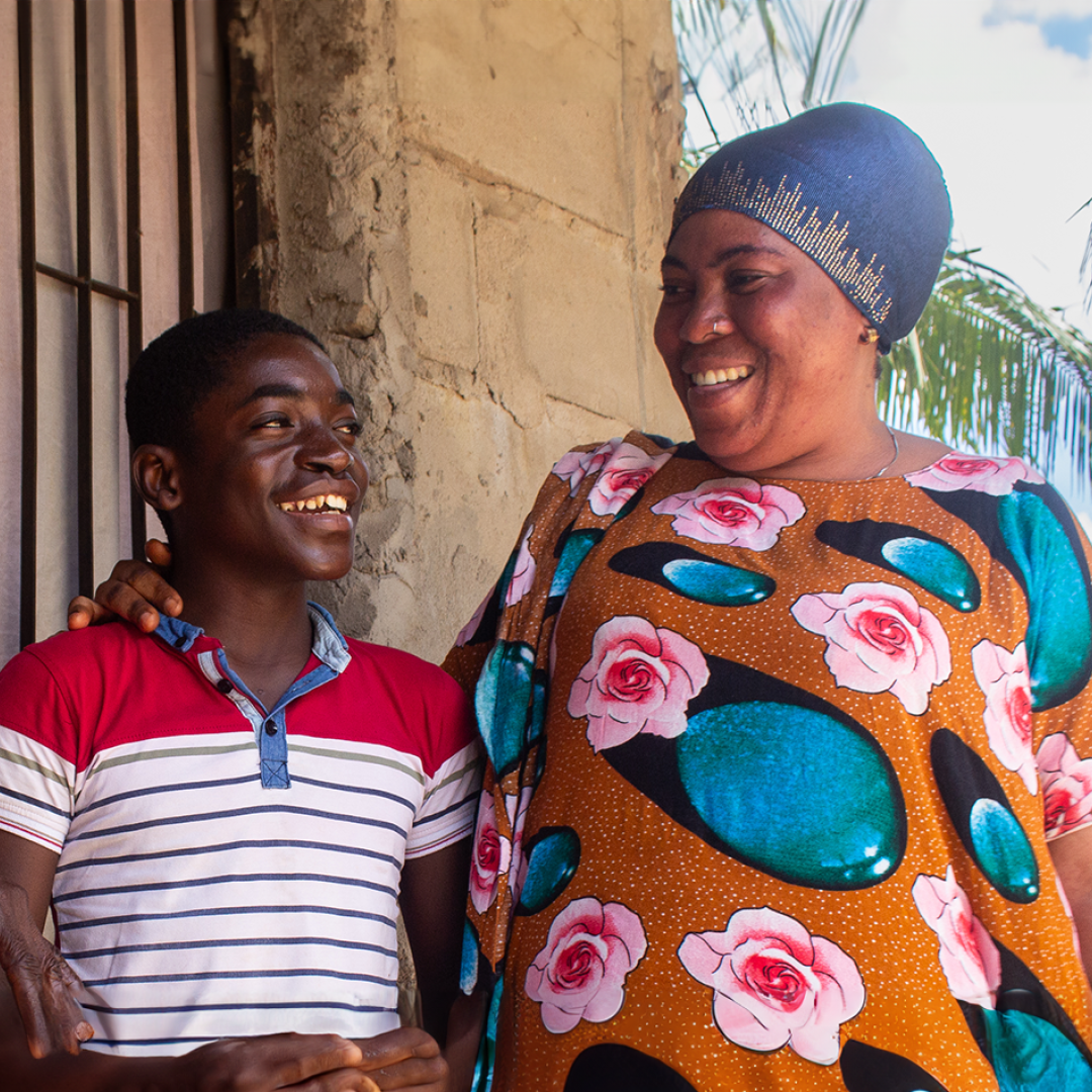 A woman and her son in Tanzania