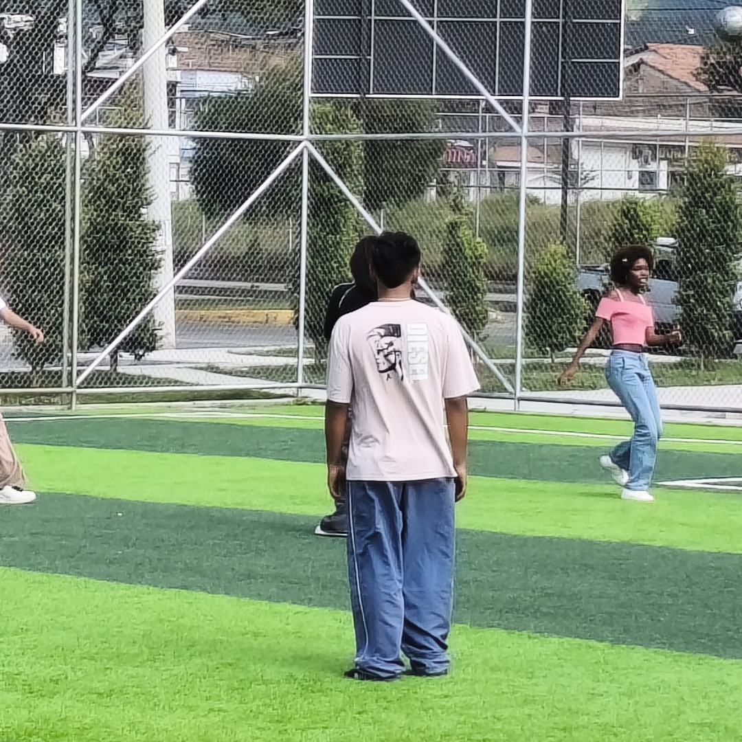 A group of children playing soccer at SOS Children’s Villages Ecuador.