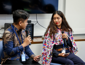 Lizeth from Mexico and Adi from Indonesia, members of the SOS International Youth Council and YouthCan! participants at the United Nations High-Level Political Forum in New York.