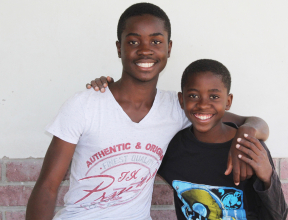 Ishmael with his brother in Namibia