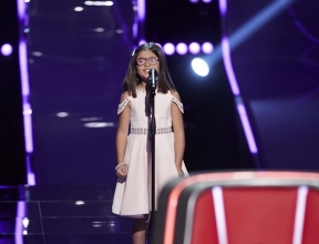 Nesrine prepares to perform on The Voice Kids.