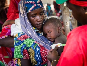 A child being checked for malnutrition